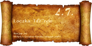 Loczka Tünde névjegykártya